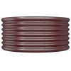 Vaso/floreira de jardim aço revestido a pó 80x80x36 cm castanho - Image 3