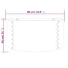 Vaso/floreira de jardim aço revestido a pó 80x80x36 cm castanho - Image 4