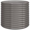 Vaso/floreira de jardim aço revestido a pó 80x80x68 cm cinza - Image 2