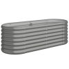 Vaso/floreira de jardim aço revestido a pó 114x40x36 cm cinza - Image 2