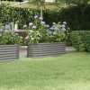 Vaso/floreira de jardim aço revestido a pó 114x40x36 cm cinza