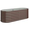 Vaso/floreira de jardim aço revestido a pó 114x40x36cm castanho - Image 2