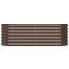 Vaso/floreira de jardim aço revestido a pó 114x40x36cm castanho - Image 3