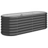 Vaso/floreira jardim aço revestido a pó 114x40x36 cm antracite - Image 2