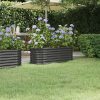 Vaso/floreira jardim aço revestido a pó 114x40x36 cm antracite