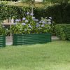 Vaso/floreira de jardim aço revestido a pó 152x40x36 cm verde