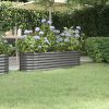 Vaso/floreira de jardim aço revestido a pó 152x40x36 cm cinza