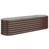Vaso/floreira de jardim aço revestido a pó 152x40x36cm castanho - Image 2