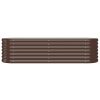 Vaso/floreira de jardim aço revestido a pó 152x40x36cm castanho - Image 3