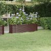 Vaso/floreira de jardim aço revestido a pó 152x40x36cm castanho