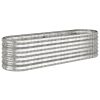 Vaso/floreira de jardim aço revestido a pó 152x40x36cm prateado - Image 2