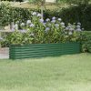 Vaso/floreira de jardim aço revestido a pó 224x40x36 cm verde
