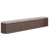 Vaso/floreira de jardim aço revestido a pó 224x40x36cm castanho - Image 2