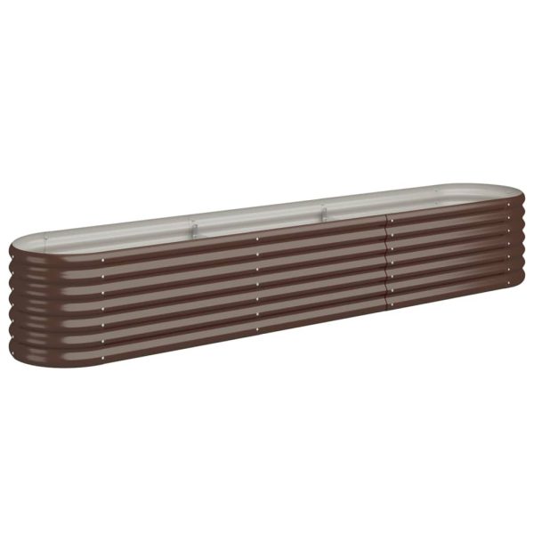 Vaso/floreira de jardim aço revestido a pó 224x40x36cm castanho - Image 2