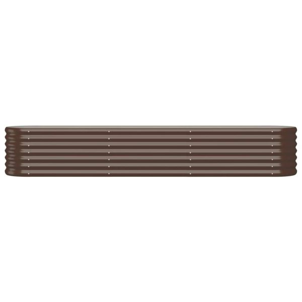Vaso/floreira de jardim aço revestido a pó 224x40x36cm castanho - Image 3
