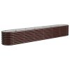 Vaso/floreira de jardim aço revestido a pó 260x40x36cm castanho - Image 2
