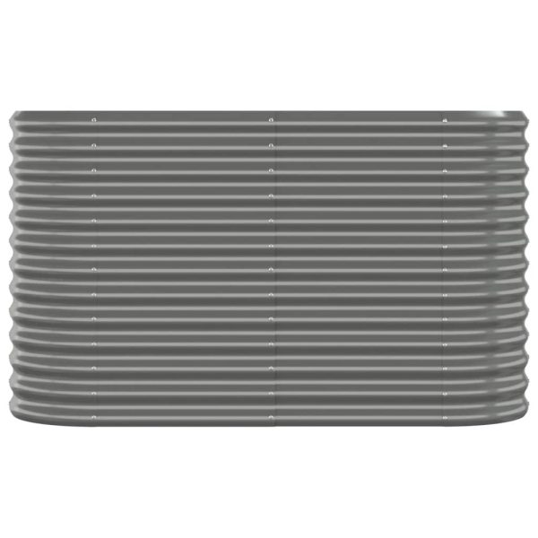 Vaso/floreira de jardim aço revestido a pó 114x40x68 cm cinza - Image 3