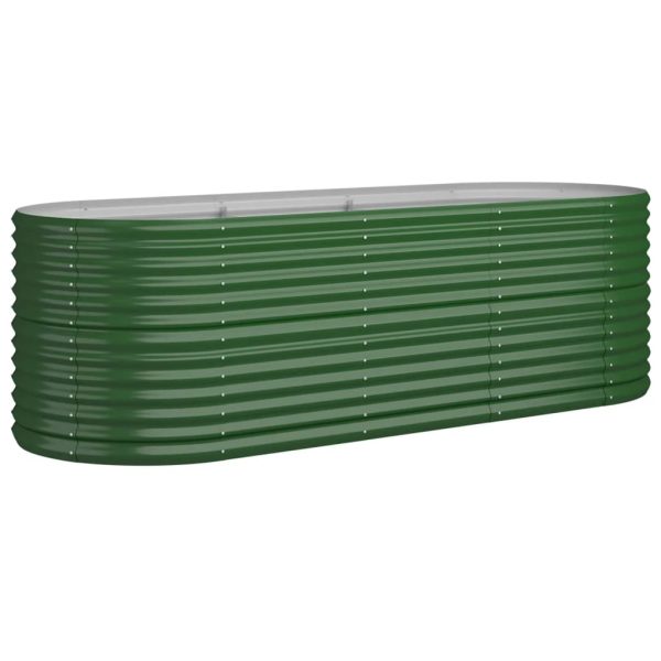 Vaso/floreira de jardim aço revestido a pó 224x80x68 cm verde - Image 2