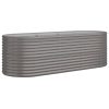 Vaso/floreira de jardim aço revestido a pó 224x80x68 cm cinza - Image 2