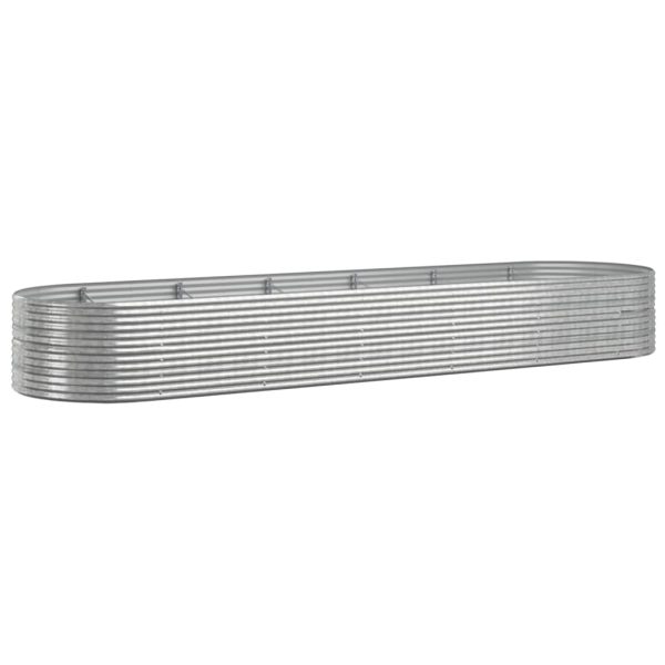 Vaso/floreira jardim aço revestido a pó 510x140x68 cm prateado - Image 2