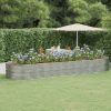 Vaso/floreira jardim aço revestido a pó 510x140x68 cm prateado