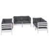 6 pcs conjunto lounge de jardim c/ almofadões pinho maciço - Image 3