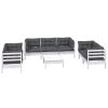 8 pcs conjunto lounge de jardim c/ almofadões pinho maciço - Image 3
