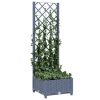 Vaso/floreira jardim c/ treliça 40x40x121,5 cm PP cinza-escuro - Image 3