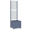 Vaso/floreira jardim c/ treliça 40x40x136 cm PP cinza-escuro - Image 2