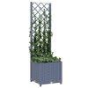 Vaso/floreira jardim c/ treliça 40x40x136 cm PP cinza-escuro - Image 3