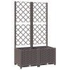 Vaso/floreira jardim c/ treliça 80x40x136 cm PP castanho - Image 2