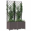 Vaso/floreira jardim c/ treliça 80x40x136 cm PP castanho - Image 3