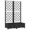 Vaso/floreira jardim c/ treliça 80x40x121,5 cm PP preto - Image 2