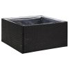 Vaso/floreira de jardim 80x80x40 cm vime PE preto - Image 2