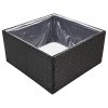 Vaso/floreira de jardim 80x80x40 cm vime PE preto - Image 3