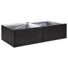 Vaso/floreira de jardim 157x80x40 cm vime PE preto - Image 2