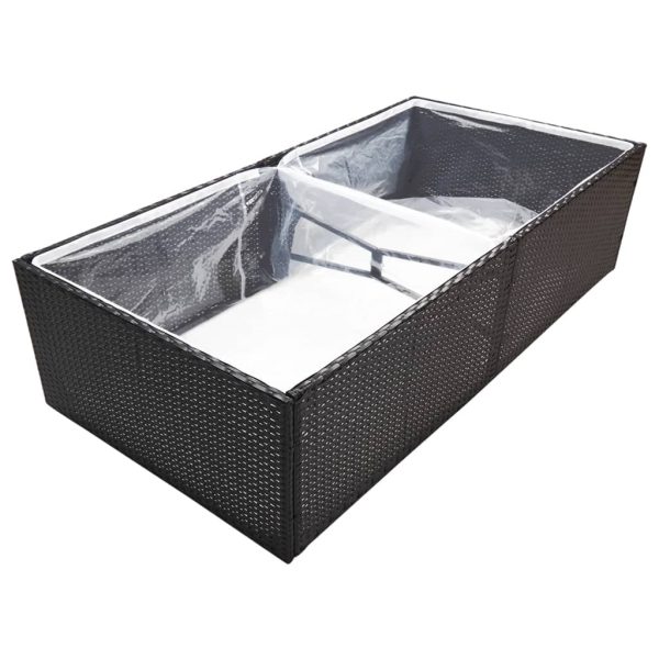 Vaso/floreira de jardim 157x80x40 cm vime PE preto - Image 3