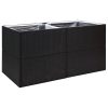 Vaso/floreira de jardim 157x80x80 cm vime PE preto - Image 2