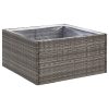 Vaso/floreira de jardim 80x80x40 cm vime PE cinzento - Image 2