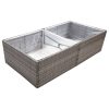 Vaso/floreira de jardim 157x80x40 cm vime PE cinzento - Image 3