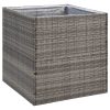 Vaso/floreira de jardim 80x80x80 cm vime PE cinzento - Image 2