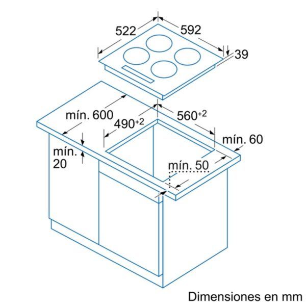 VITROCERAMICA BALAY 3EB715LR 3F.ZONA 28CM BISE.DEL 5700W - Image 2
