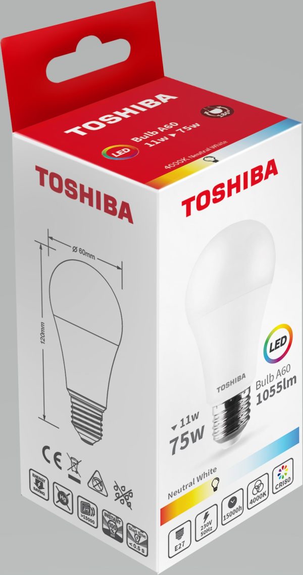 BOMBILLA LED TOSHIBA A60 E27 11W 4000K