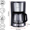 CAFETERA ELECTRICA 12 TAZAS 1.5L - INOX - JARRA DE CRISTAL CON TEMPORIZADOR - Image 2