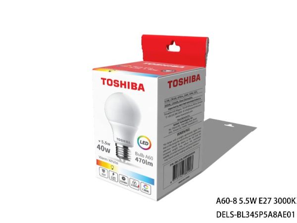 BOMBILLA LED TOSHIBA A60 E27 5.5W 3000K - ULTIMAS UDS - Image 2