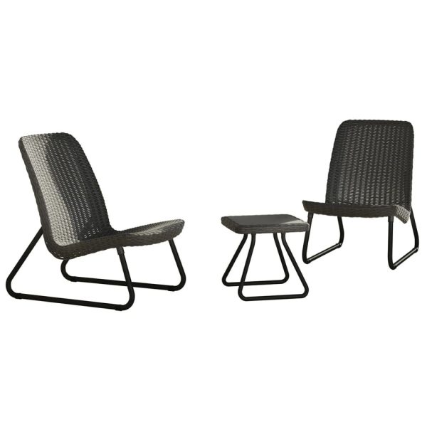 Keter Mobiliário de jardim 3 pcs Rio grafite - Image 2
