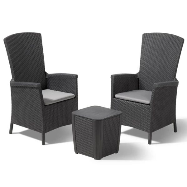 Keter Conjunto de jantar para jardim 3 pcs Vermont grafite 231692 - Image 2
