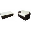 2 pcs conjunto lounge jardim c/ almofadões vime PE castanho - Image 2