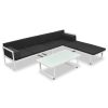4 pcs conjunto lounge p/ jardim com almofadas alumínio preto - Image 2