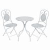 3 pcs conjunto bistrô em aço branco acinzentado